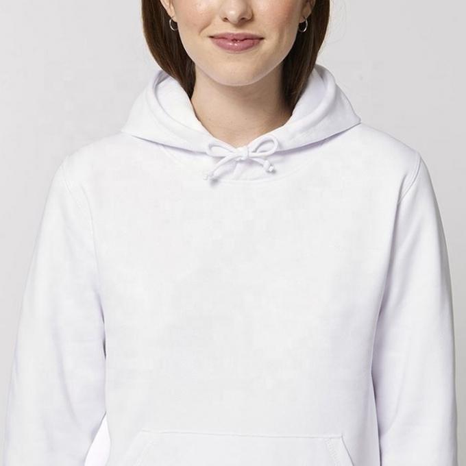 Dik katoen zwaargewicht oversized hoodie met lange mouwen wit 0