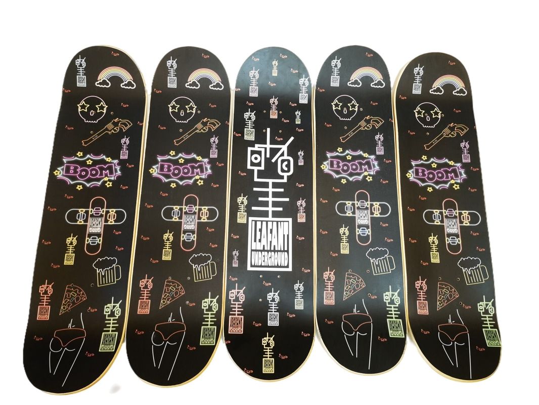 2024 Hot Sales Style 7 Ply Maple Custom Concave Double Kick Professionele Long Board Skateboard